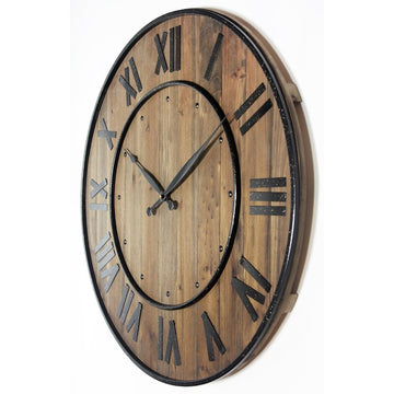 Koreu Oversized Wood Round 23" Wall Clock